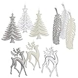 com-four® 9X Christbaumschmuck in DREI Farben -...