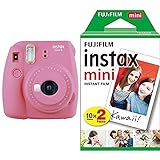 Fujifilm Instax Mini 9 Kamera, flamingo rosa mit Film