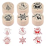 Holz Weihnachtsstempel Set,6 Stück Runde Spalte Mini...