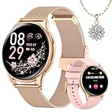 Sanorum Smartwatch Damen mit Telefonfunktion, Rund...