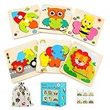 Luclay Holzspielzeug 3D Kinder Holzpuzzle Steckpuzzle...
