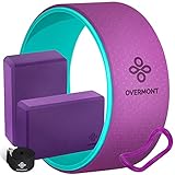 OVERMONT Yoga Blöcke Gürtel Rad Set Violett