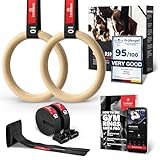 BeMaxx Turnringe Holz Gym Rings + Türanker &...