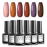 TOMICCA UV Gel Nagellack Set, 6 Farben 8ml/0.27fl oz...