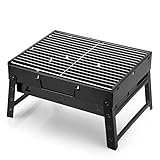 AGM Holzkohlegrill Picknickgrill Edelstahl Kleiner...