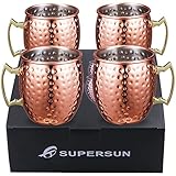 SUPERSUN Set 4er Moscow Mule Becher Gin Gläser für...