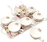 fanquare 8 Stück Britisches Porzellan Tee Sets, Rot...