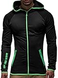 Leif Nelson Gym Herren Fitness Trainingsjacke Kapuze...