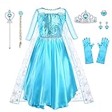 URAQT Kostüm Kinder Mädchen, 9-teiliges Set Kleid...