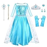 URAQT Kostüm Kinder Mädchen, 9-teiliges Set Kleid...