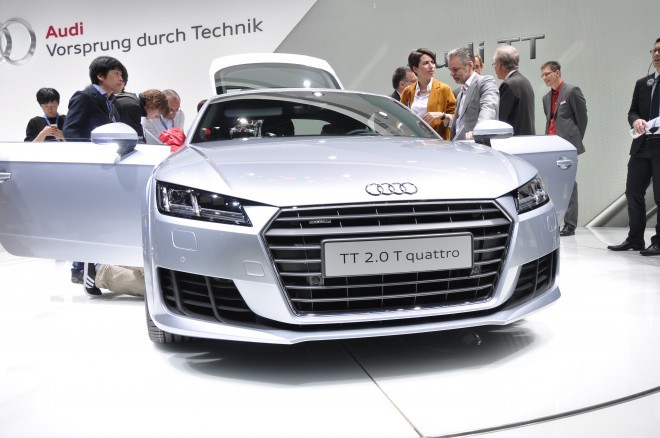 Audi je premierno odkril tretjo generacijo Audi TT s povsem novo, ostrejšo masko. <em>Foto: Nejc Kovačič</em>