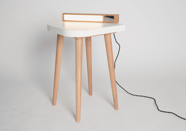LUX Table: a bedside table with a hidden trump card - a table lamp