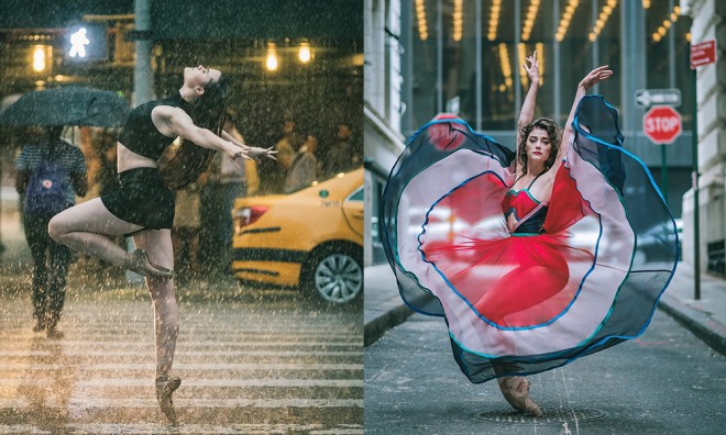 Baletniki na ulicah New Yorka.