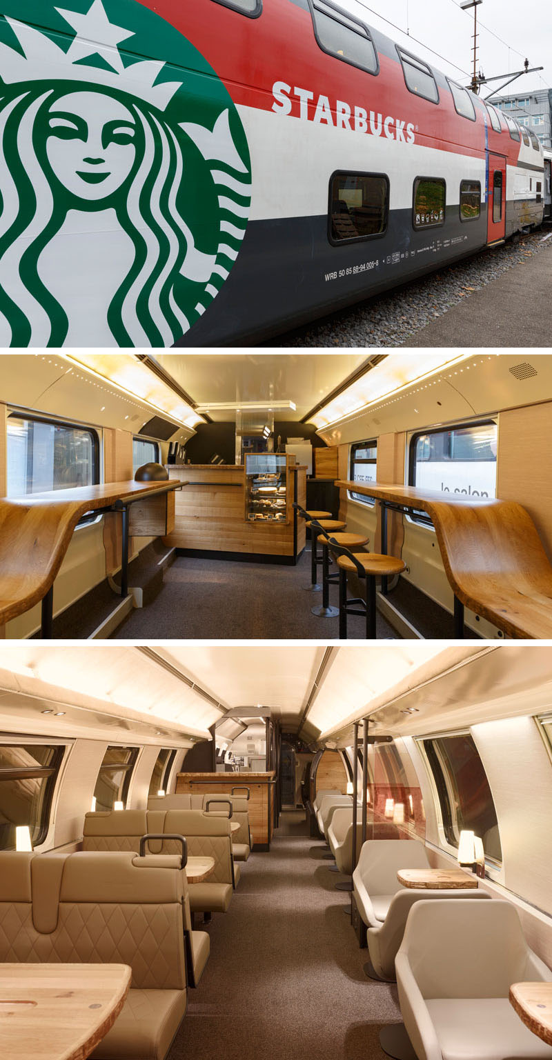 Starbucks on the train in Switzerland