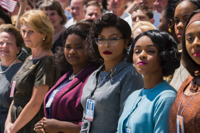 Taraji P. Henson kot Katherine Johnson, Octavia Spencer kot Dorothy Vaughn in Janelle Monáe kot Mary Jackson.