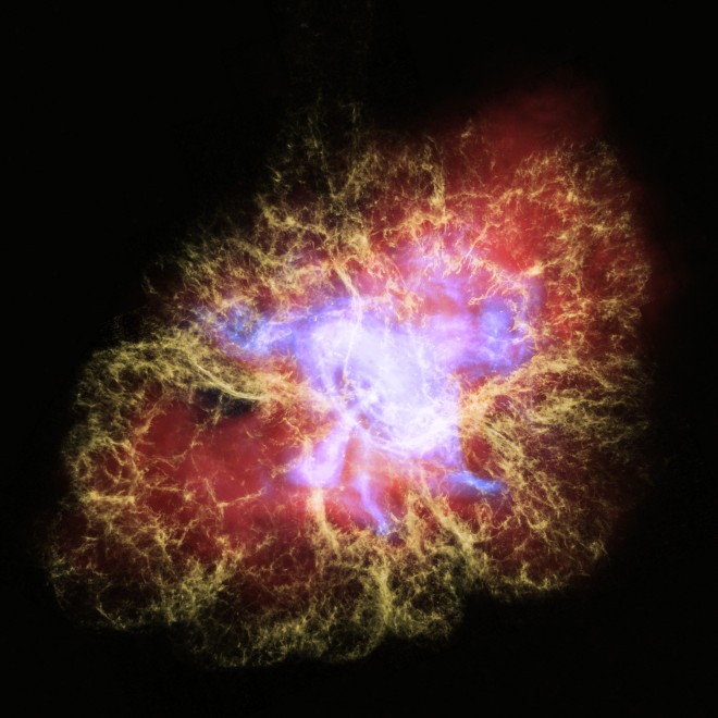 Le crabe, également connu sous le nom de nébuleuse du crabe, tel que capturé par Hubble 